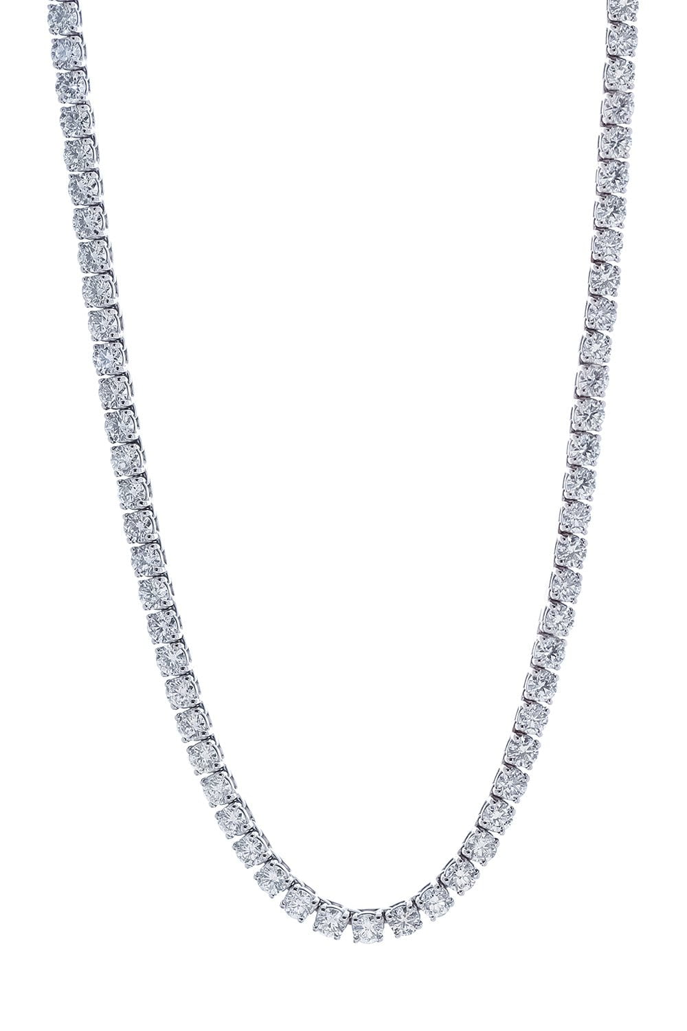 DIANA M. JEWELS-Classic Tennis Necklace-WHITE GOLD