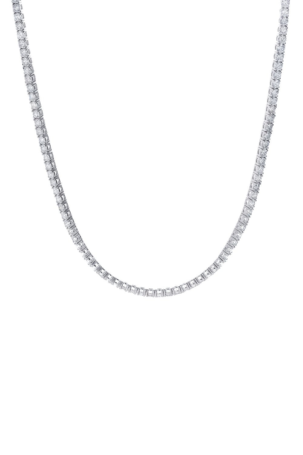 DIANA M. JEWELS-Classic Tennis Necklace-WHITE GOLD