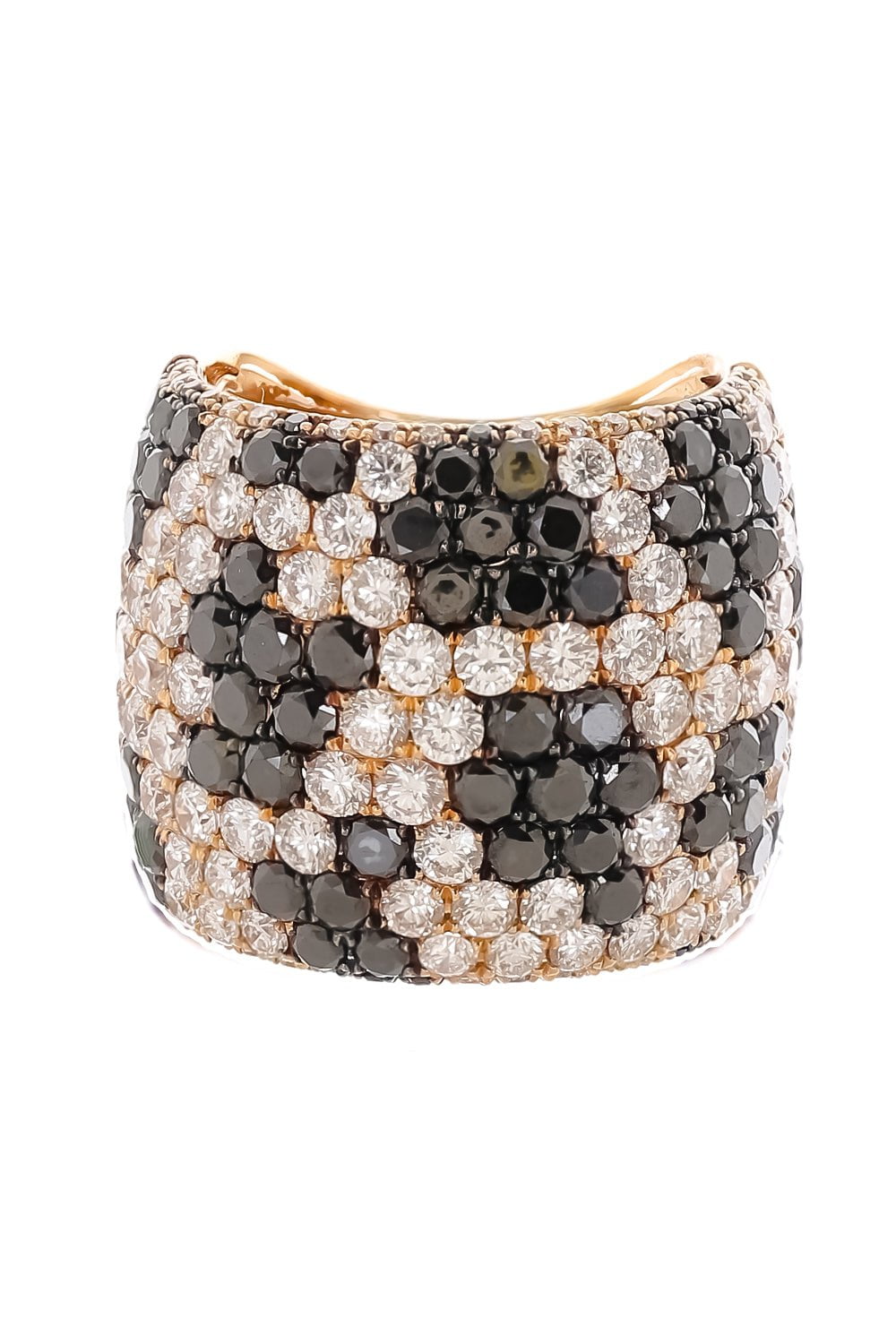 DIANA M. JEWELS-White Black Diamond Ring-ROSE GOLD