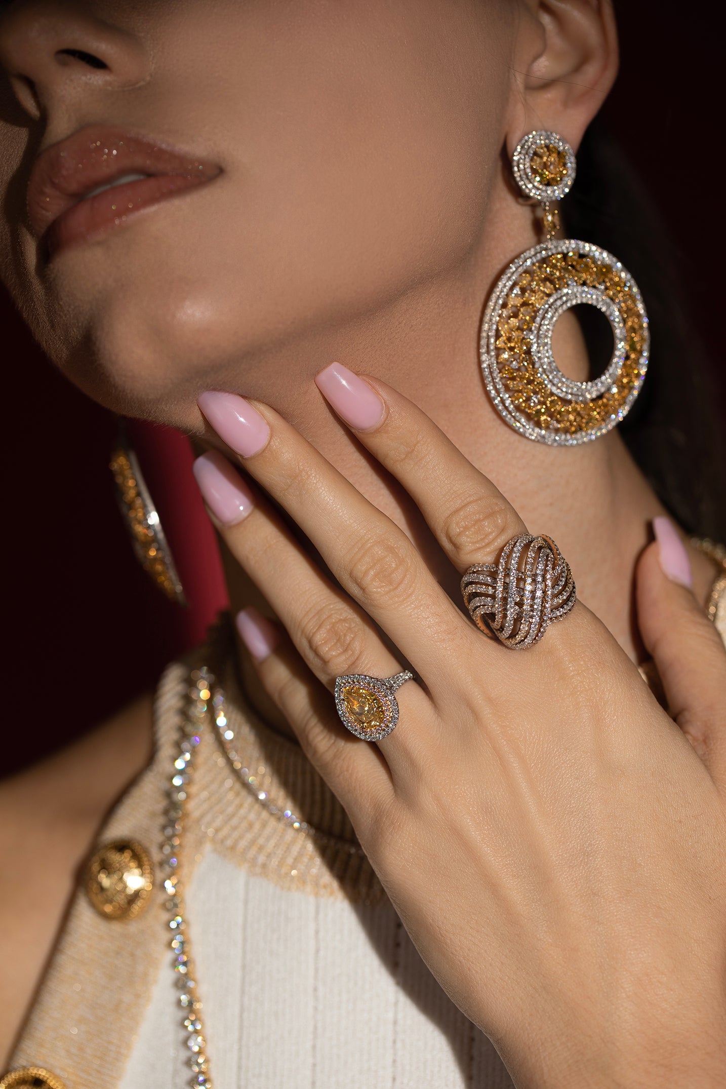 DIANA M. JEWELS-Intertwine Diamond Ring-WHITE GOLD