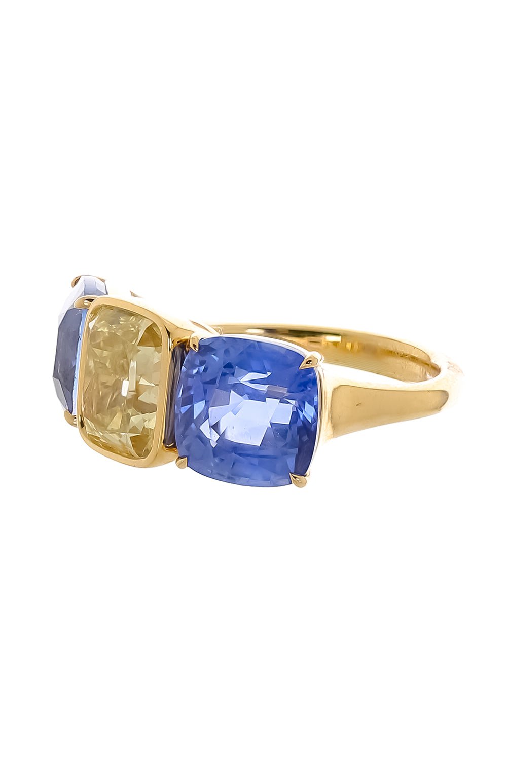 DIANA M. JEWELS-Blue Sapphire Diamond Ring-YELLOW GOLD