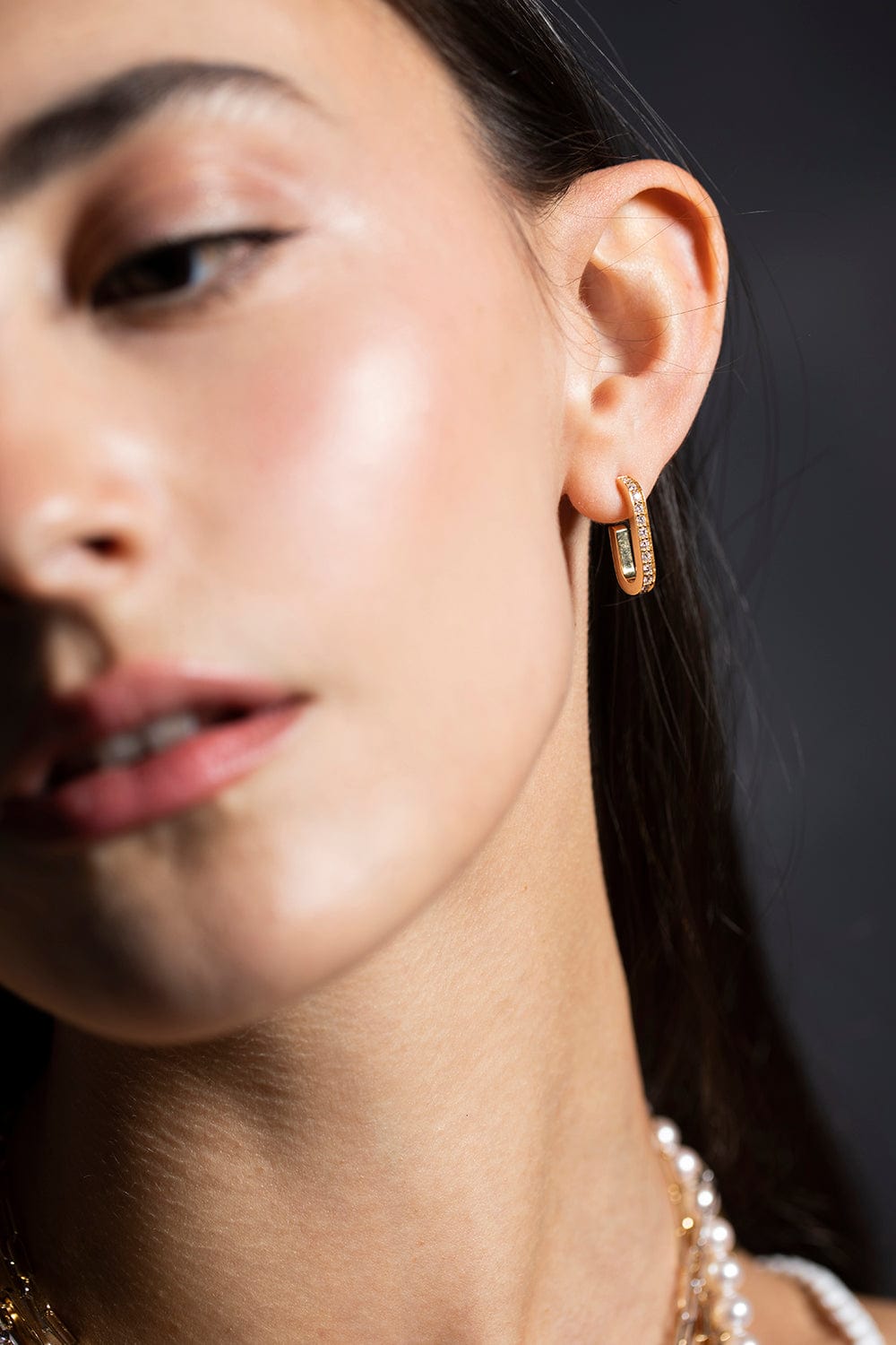 DINH VAN-Maillon L Diamond Earrings-YELLOW GOLD