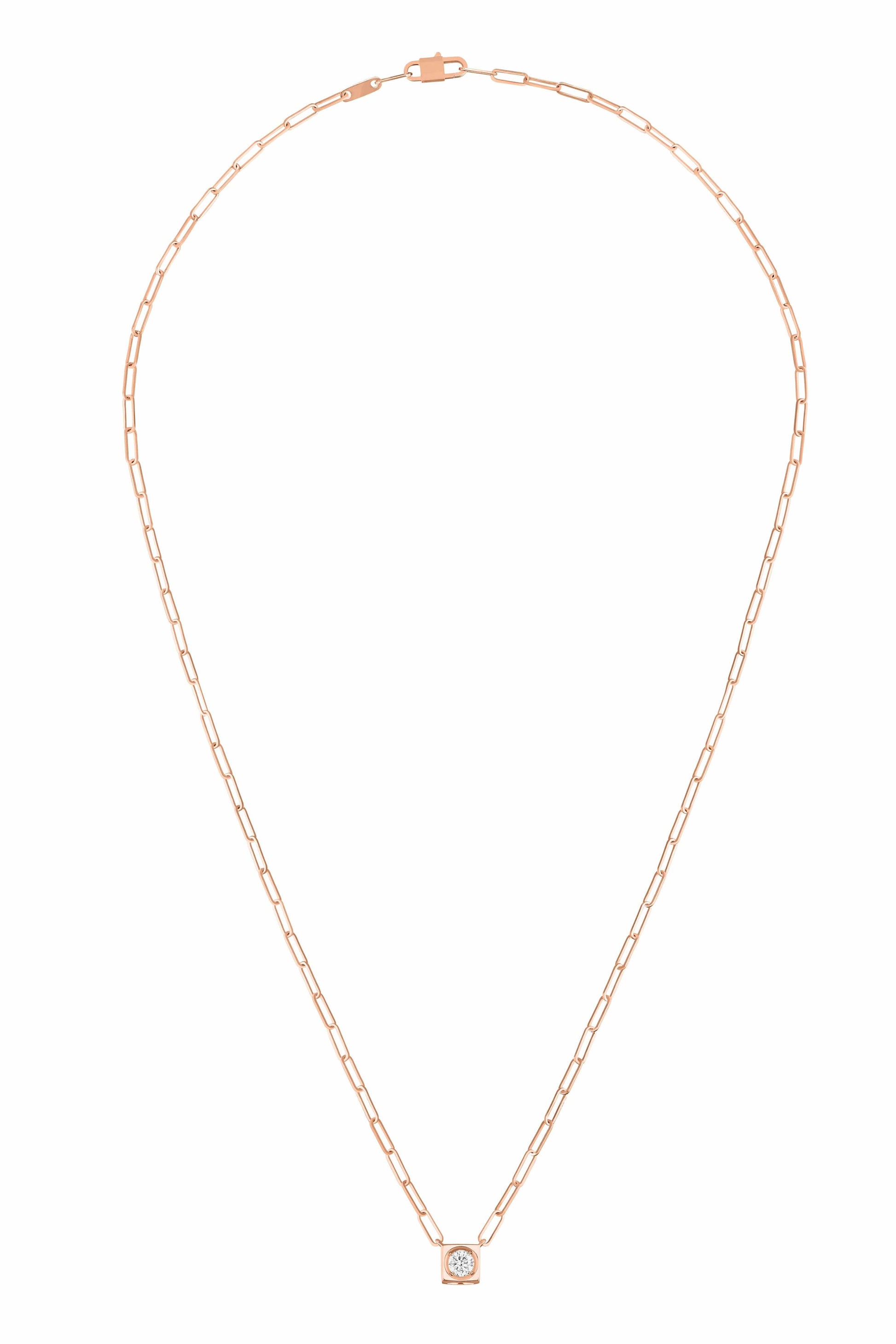 DINH VAN-Le Cube Diamant Large Necklace-ROSE GOLD