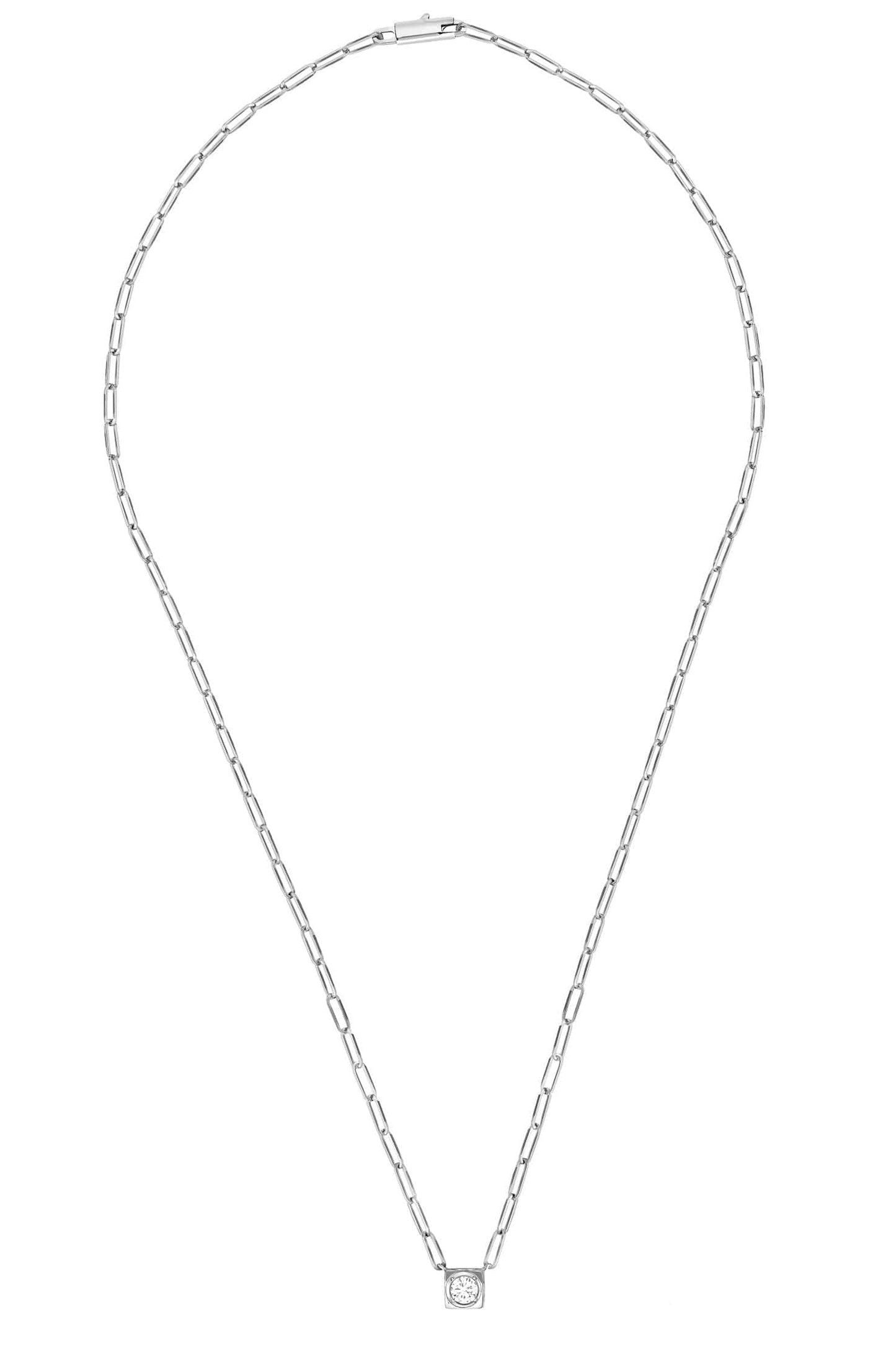 DINH VAN-Le Cube Diamant Large Necklace-WHITE GOLD