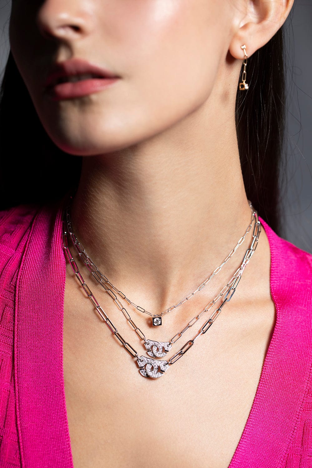 DINH VAN-Menottes R10 Diamond Necklace-WHITE GOLD
