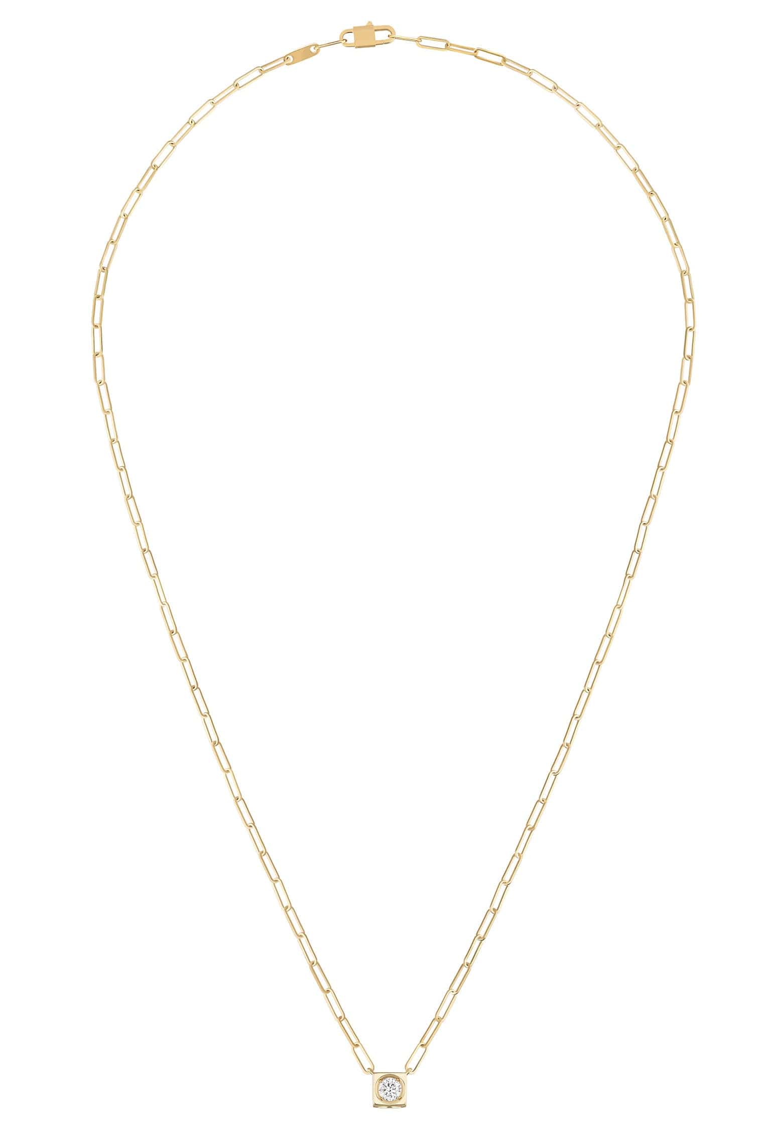 DINH VAN-Le Cube Diamant Large Necklace-YELLOW GOLD