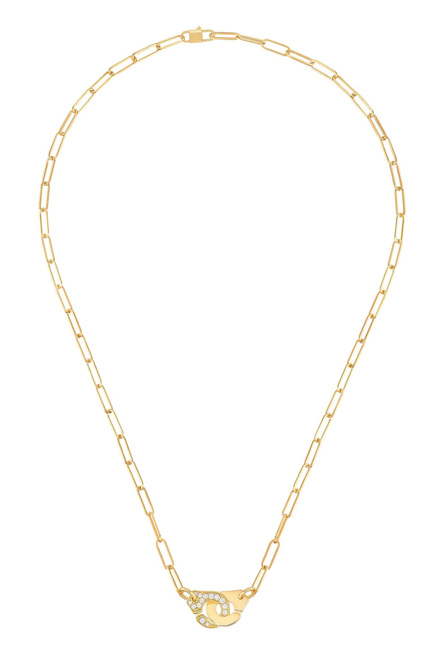 DINH VAN-Menottes R10 Half Diamond Necklace-YELLOW GOLD