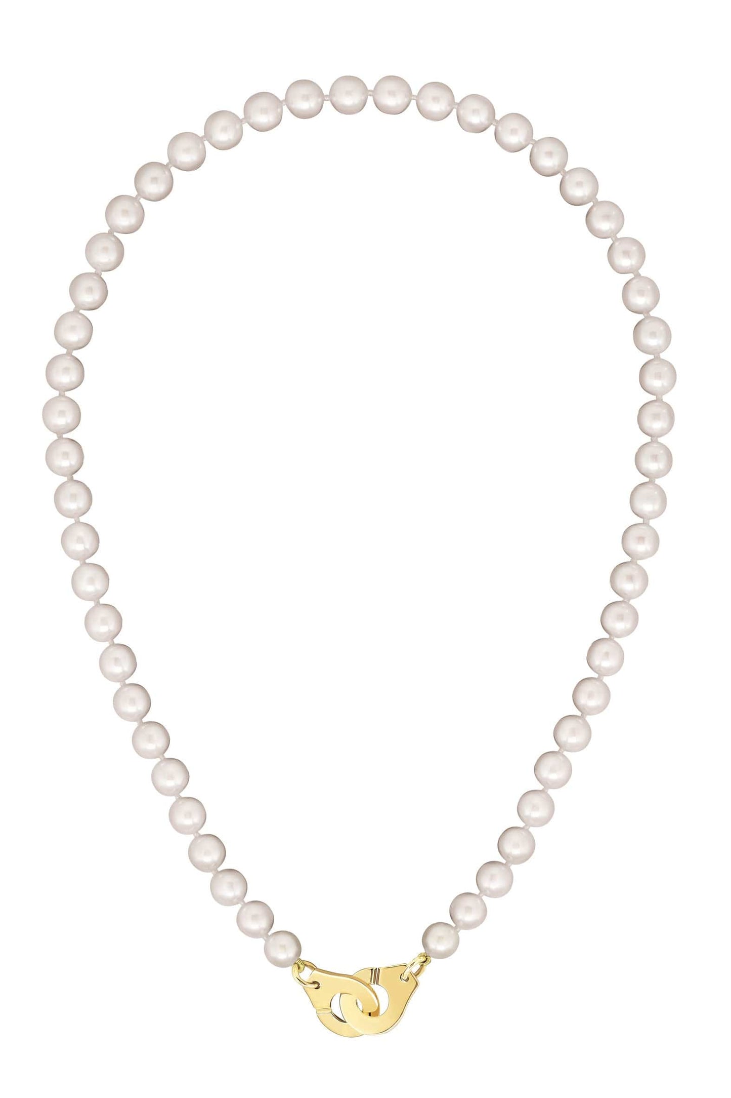 DINH VAN-Menottes R12 Akoya Pearl Necklace-YELLOW GOLD
