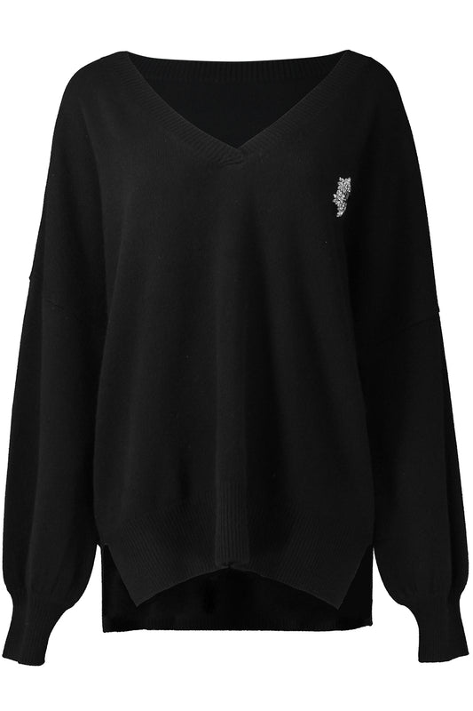 Perle Knit Top-BLACK-1-CLOTHINGTOPSWEATER-DMN PARIS