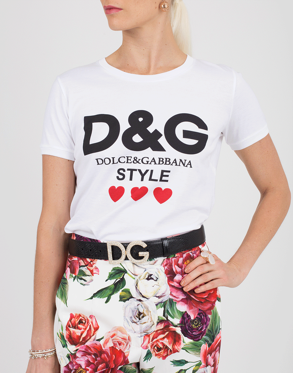 DOLCE & GABBANA-Iguana DG Crystal Logo Belt-
