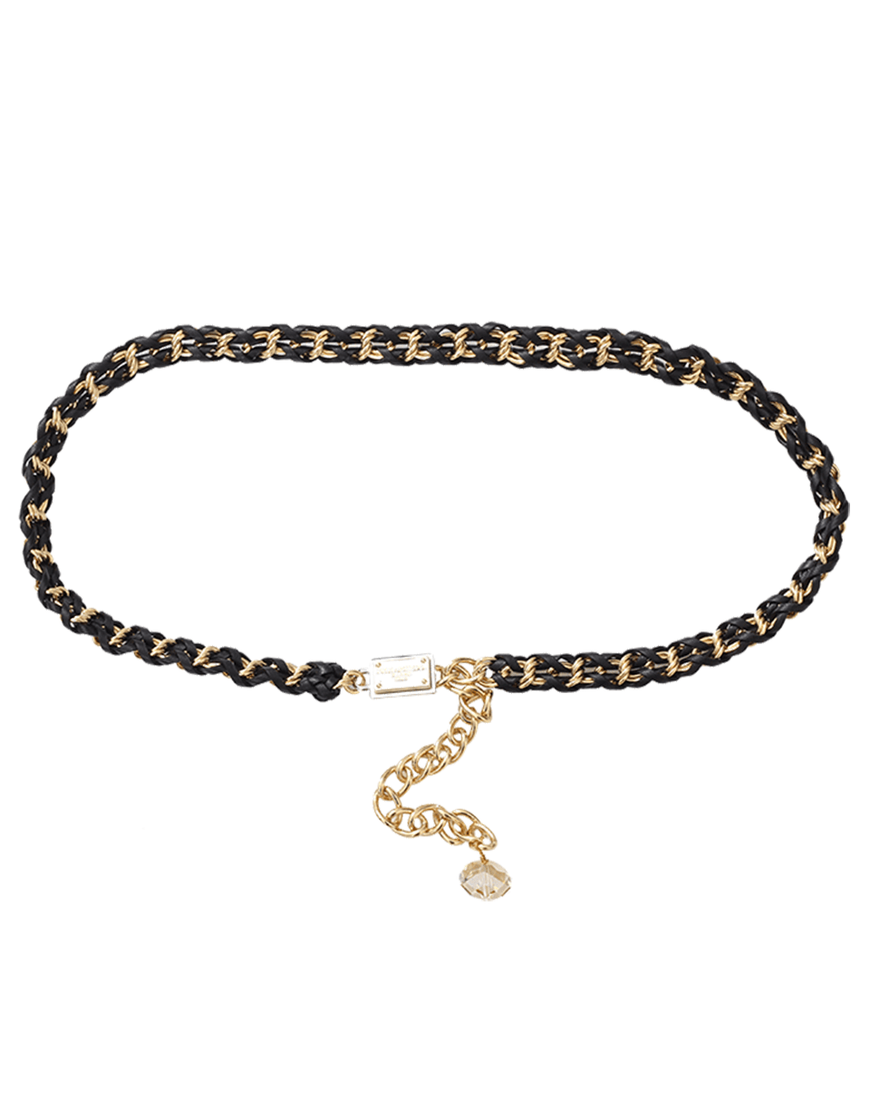 DOLCE & GABBANA-Black Chain Belt-