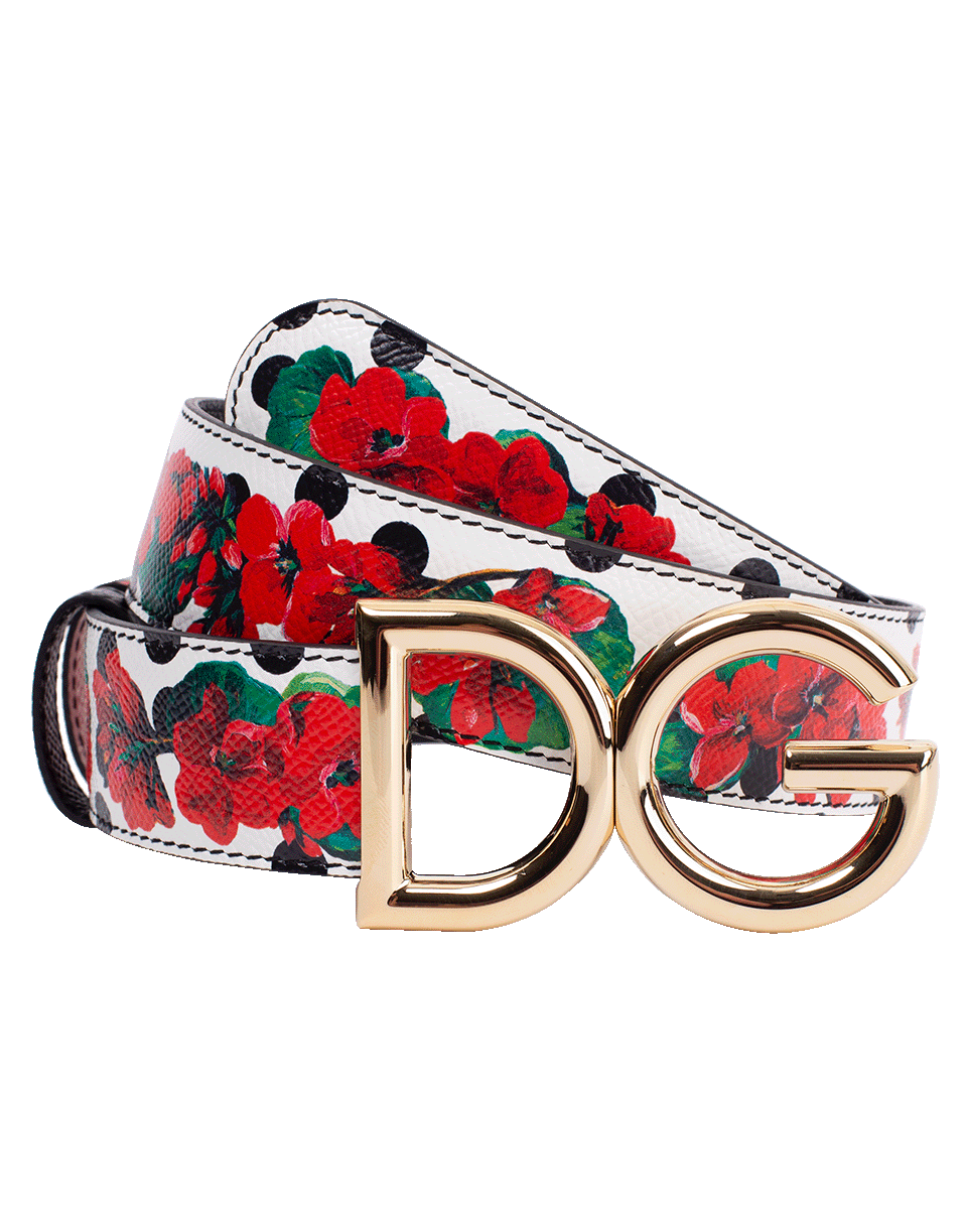 DOLCE & GABBANA-Reversible Print Leather Belt-