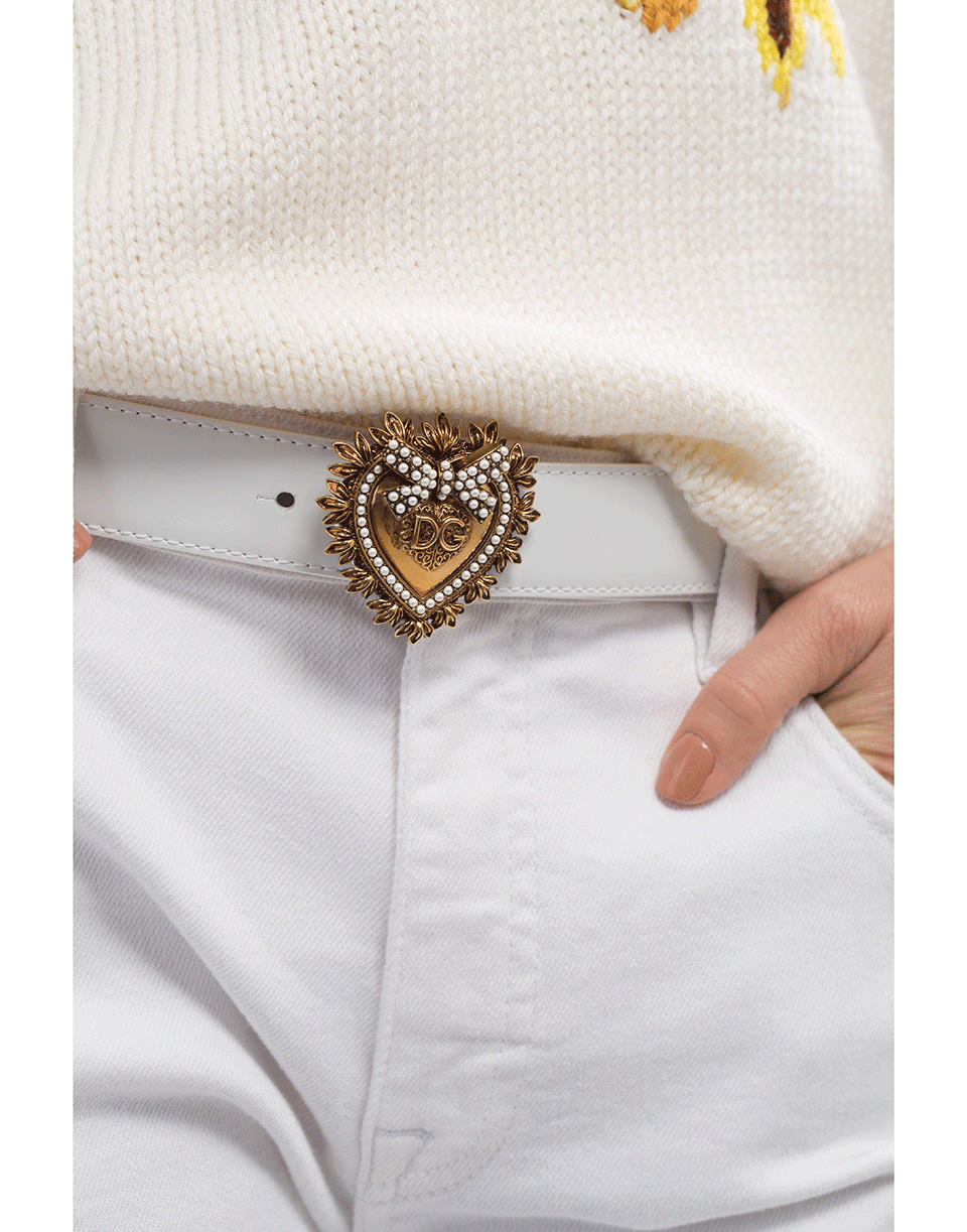 DOLCE & GABBANA-White Devotion Belt-