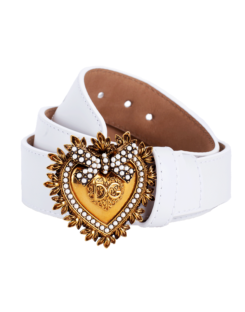 DOLCE & GABBANA-White Devotion Belt-