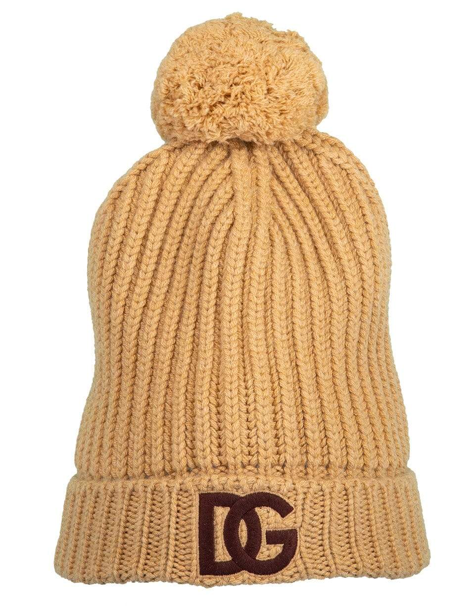 DOLCE & GABBANA-Camel DG Beanie-CAMEL
