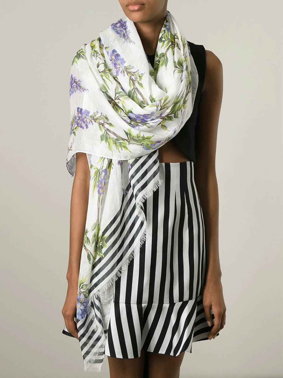 DOLCE & GABBANA-Wisteria Stripe Scarf-WISTERIA