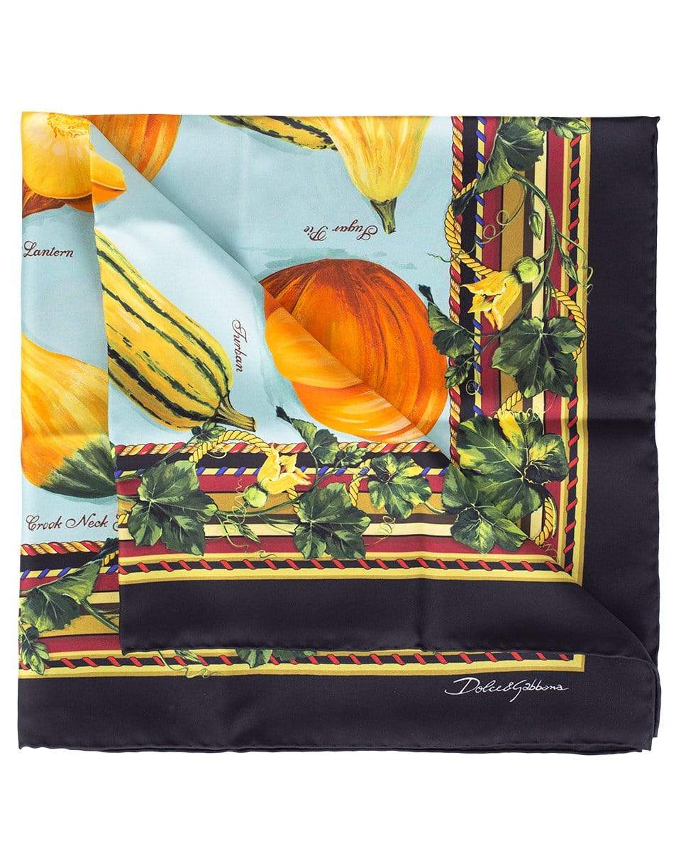 DOLCE & GABBANA-Pumpkin Print Silk Scarf-ZUCHINNI