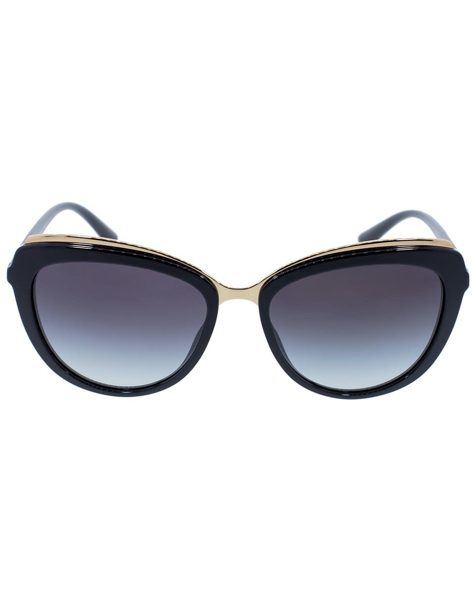 DOLCE & GABBANA-Black Cat Eye Sunglasses-BLACK