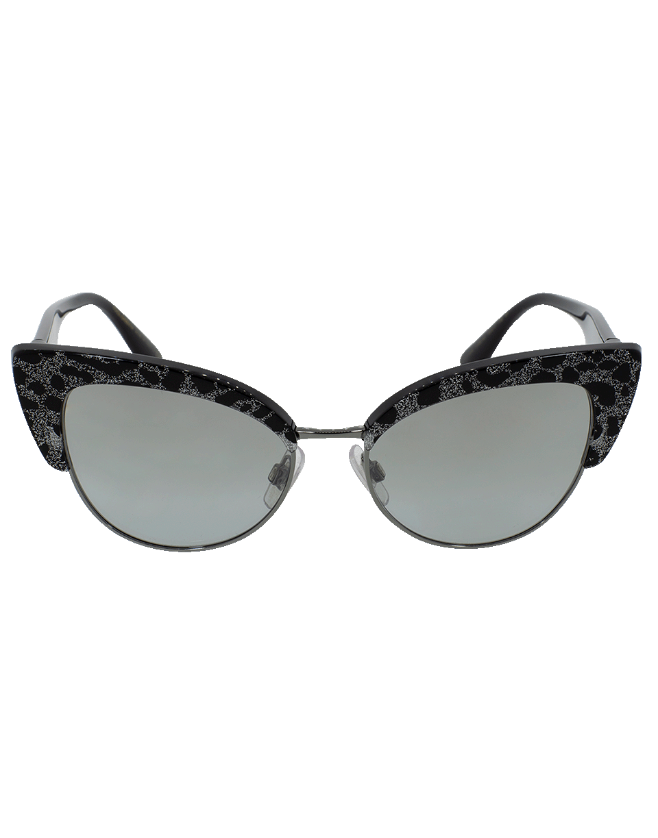 DOLCE & GABBANA-Leopard Cat Eye Sunglasses-BLACK