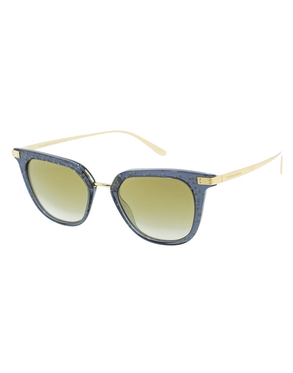 DOLCE & GABBANA-Panthos Shaped Sunglasses-BLK/GLD