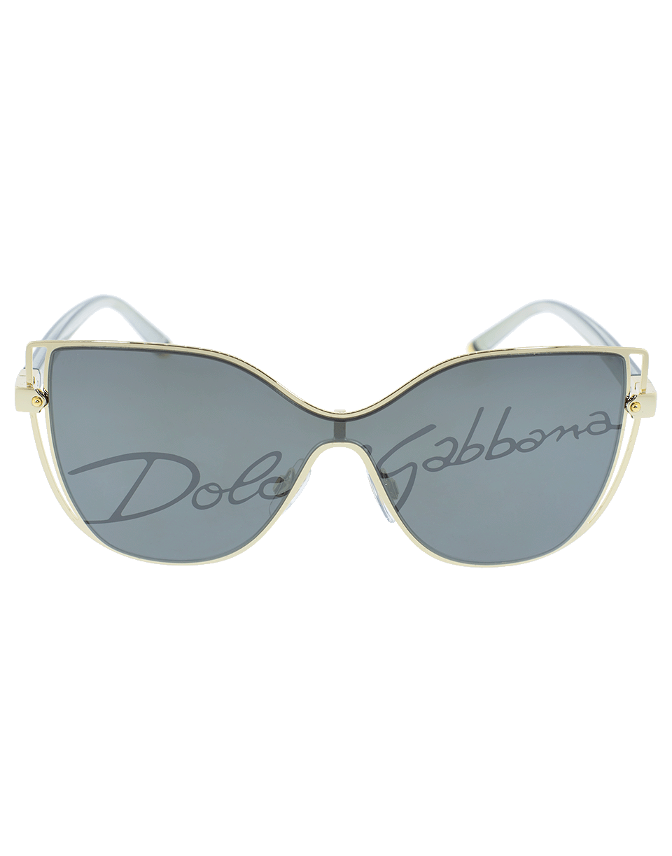 DOLCE & GABBANA-Logo Shield Sunglasses-GOLD