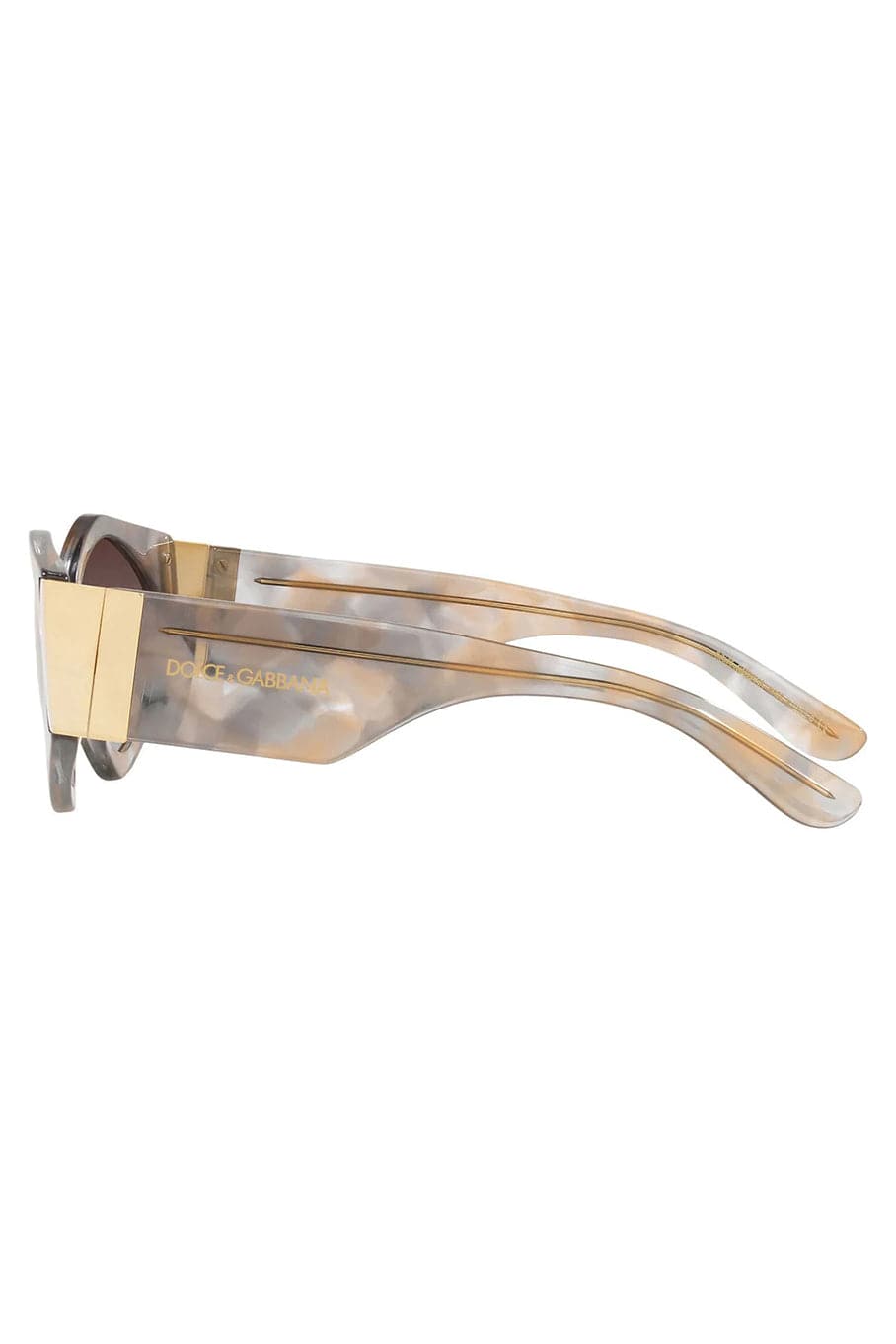 DOLCE & GABBANA-Angular Sunglasses-GREY GOLD