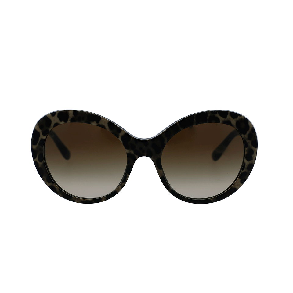 DOLCE & GABBANA-Leopard Round Sunglasses-LEOPARD