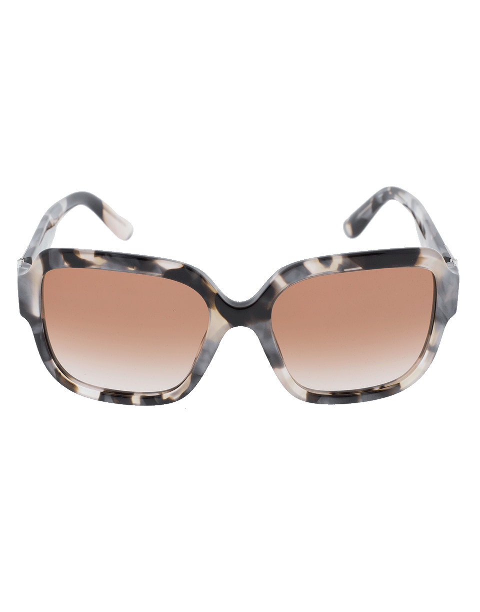 DOLCE & GABBANA-Large Havana Square Frame Sunglasses-PEARLGRY