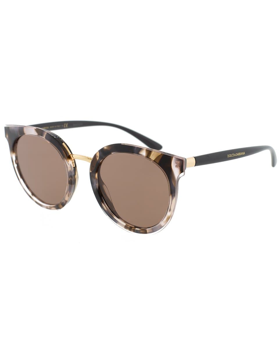 DOLCE & GABBANA-Tortoise Round Sunglasses-PINK