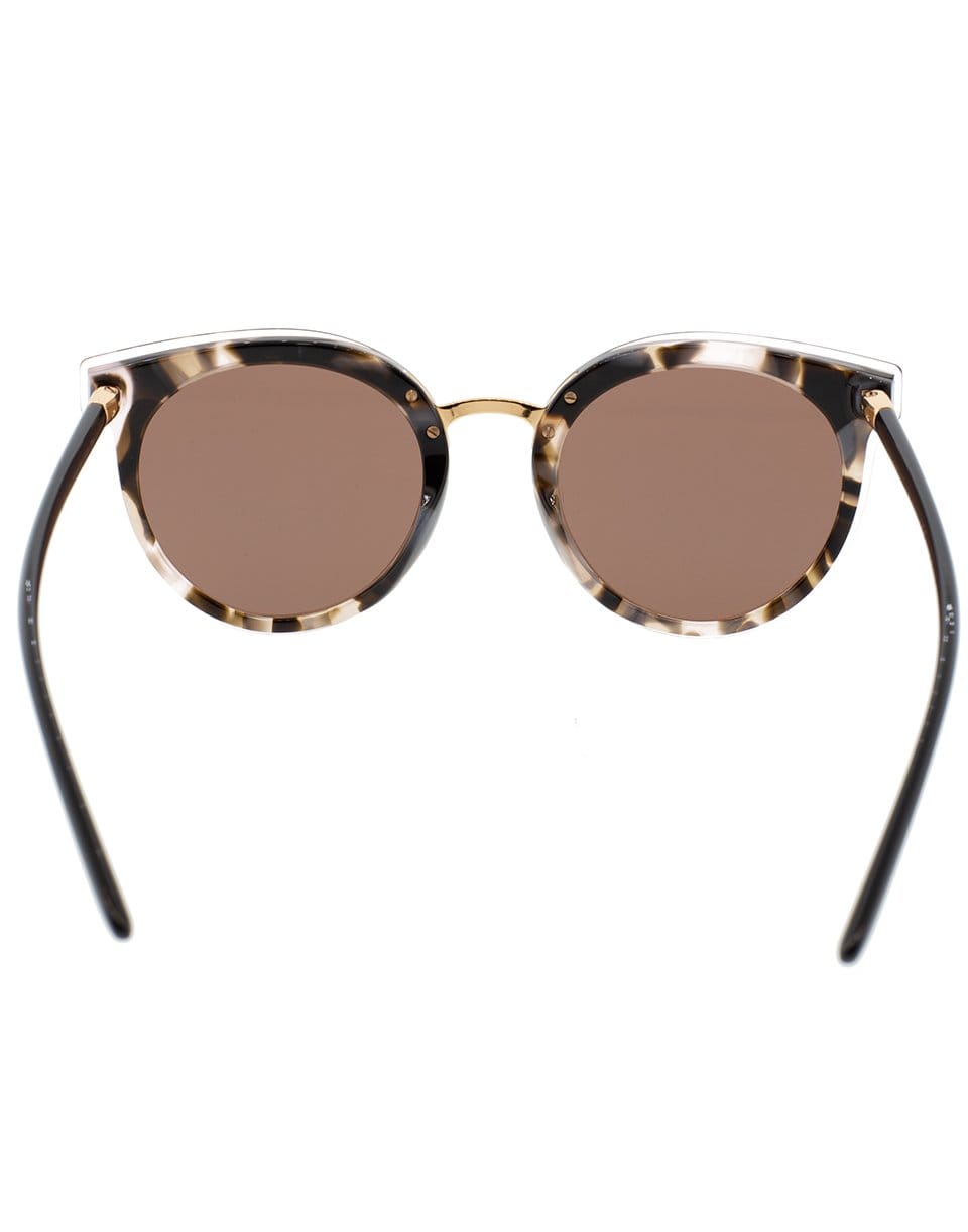 DOLCE & GABBANA-Tortoise Round Sunglasses-PINK