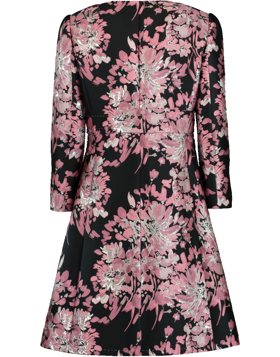 DOLCE & GABBANA-Floral Jacquard Coat-PNK/BLK
