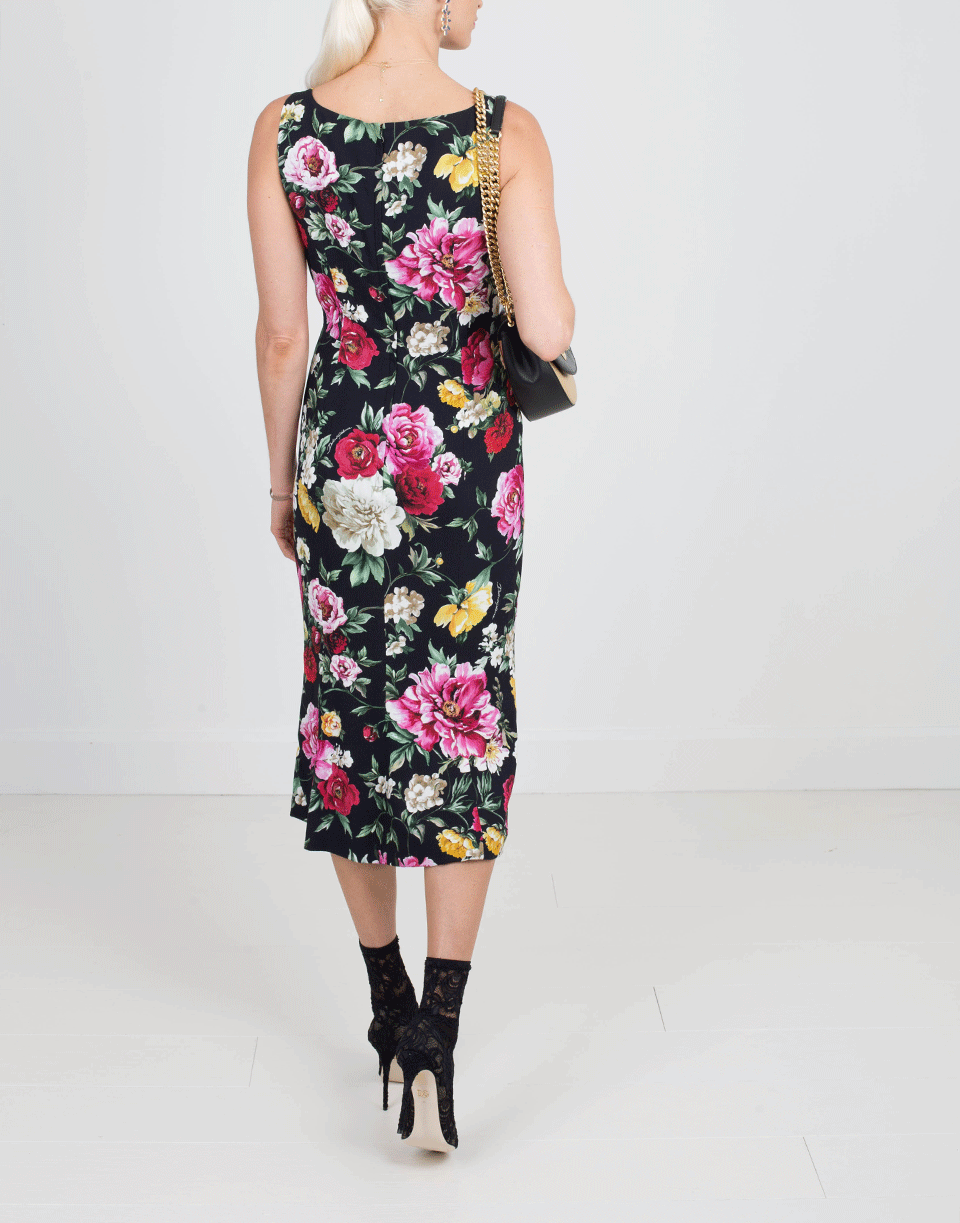 DOLCE & GABBANA-Floral Fitted Dress-