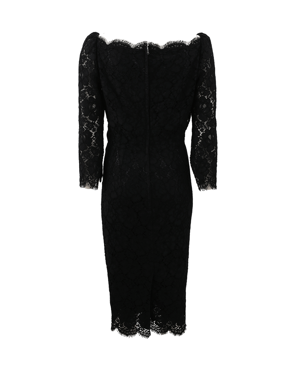 DOLCE & GABBANA-Tulip Lace Embroidered Dress-BLACK