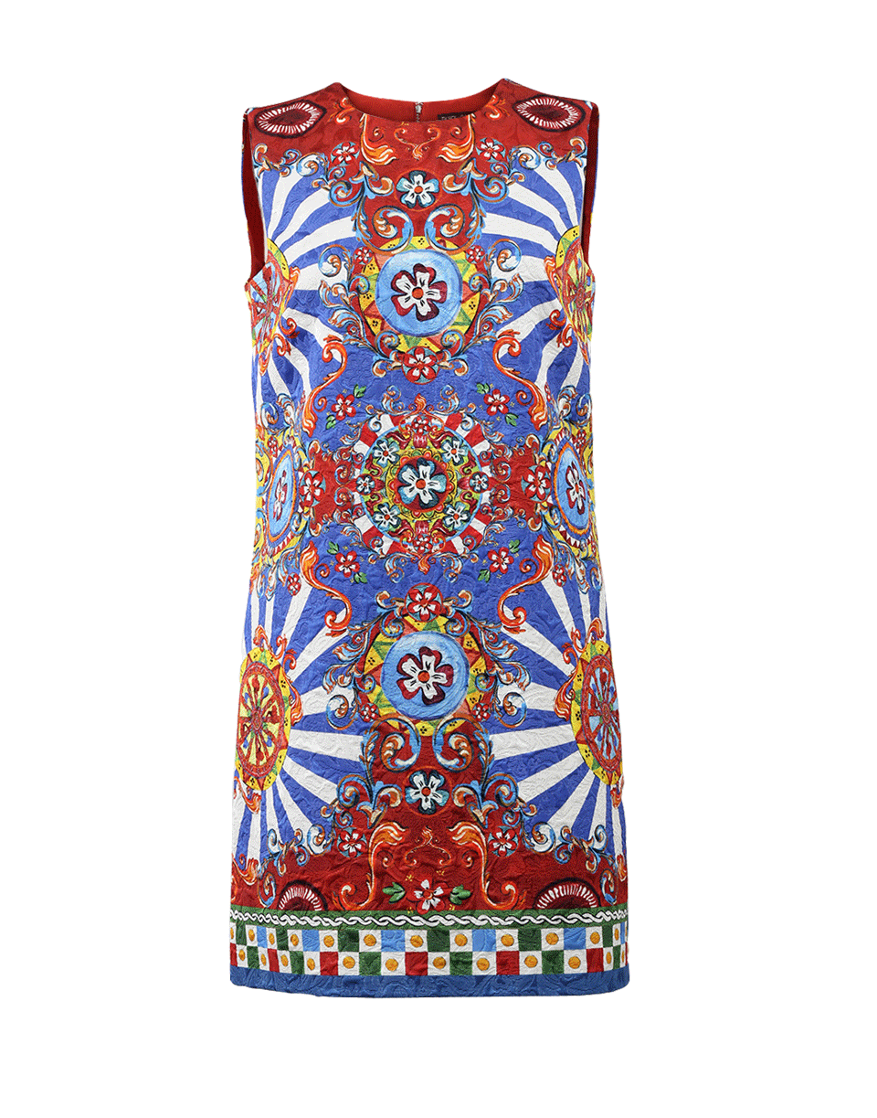 DOLCE & GABBANA-Brocade Caretto Shift Dress-