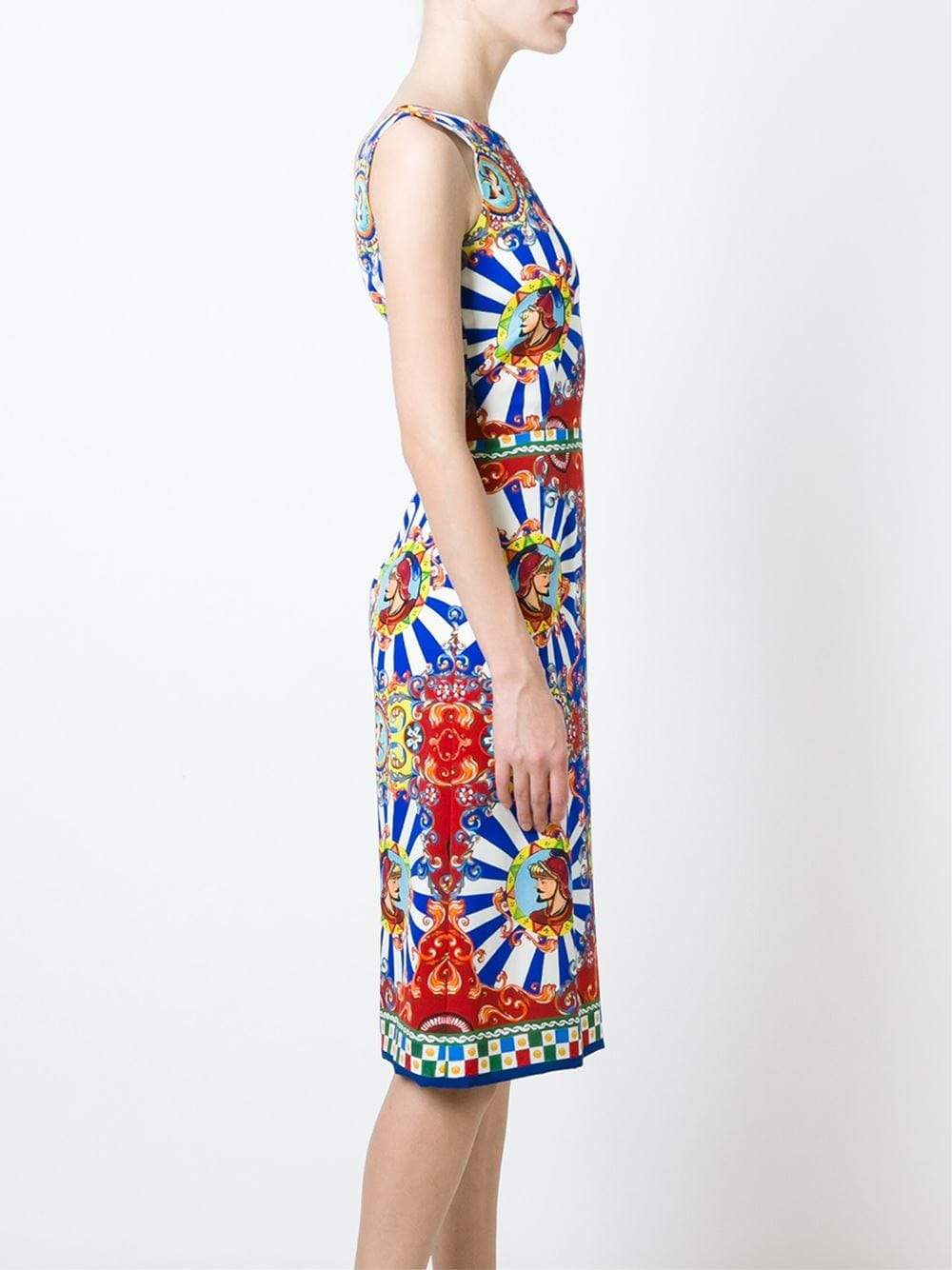 DOLCE & GABBANA-Caretto Print Shift Dress-