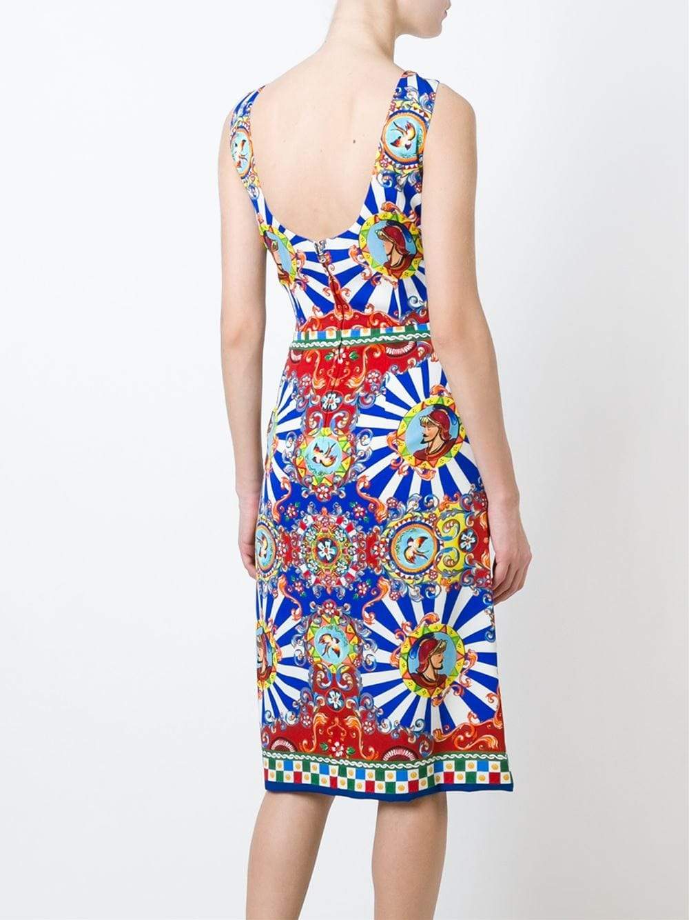 DOLCE & GABBANA-Caretto Print Shift Dress-