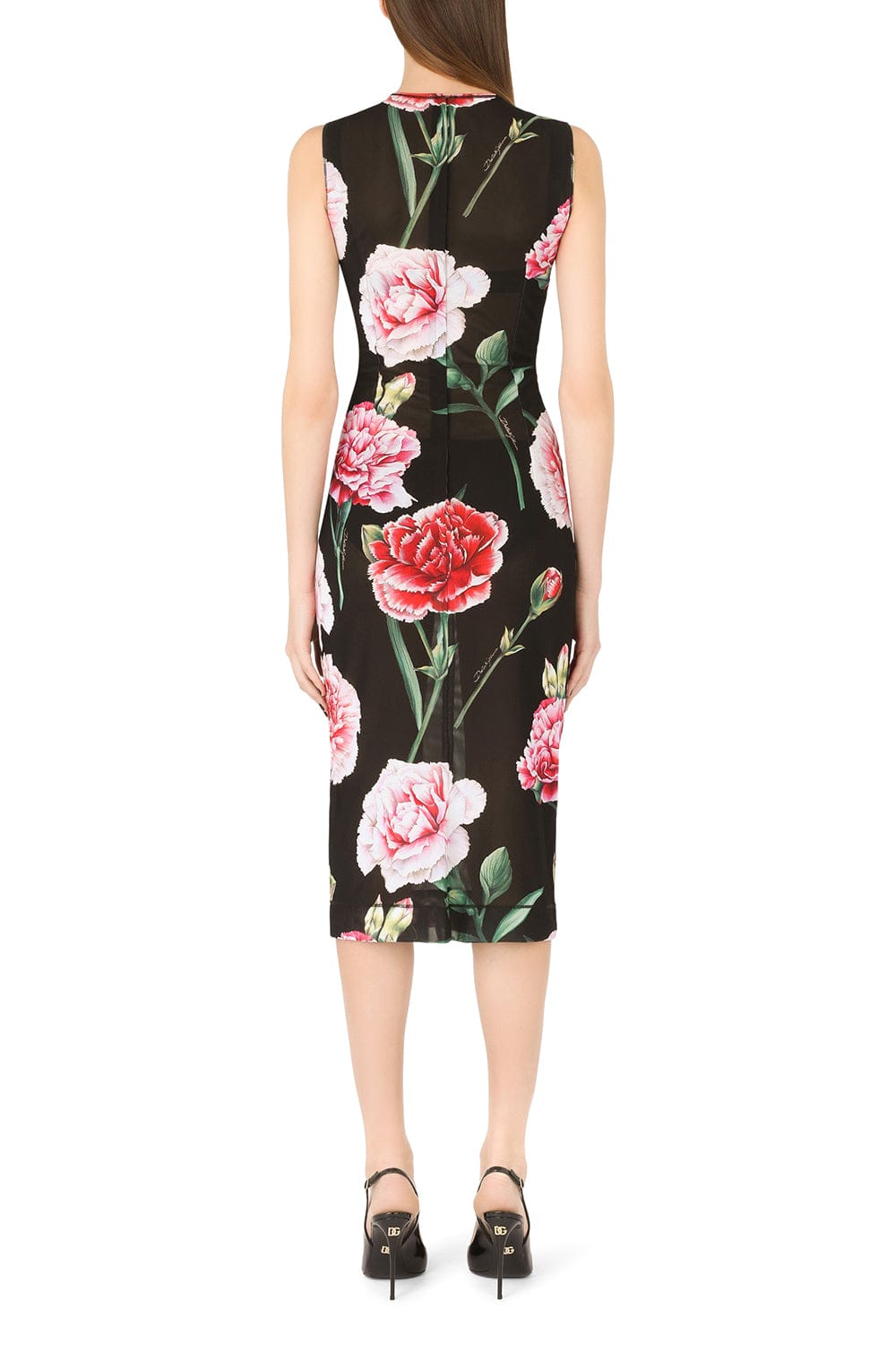 DOLCE & GABBANA-Sleeveless Fitted Floral Dress-
