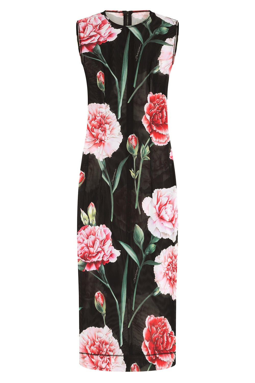 DOLCE & GABBANA-Sleeveless Fitted Floral Dress-