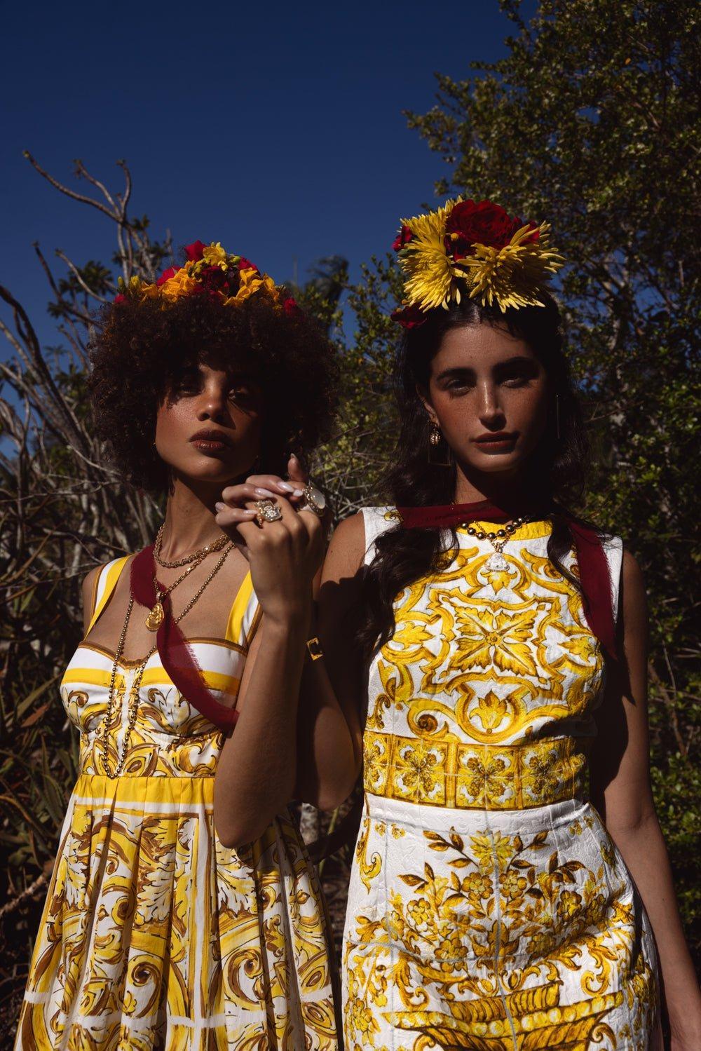 DOLCE & GABBANA-Maiolica Printed Short Dress-