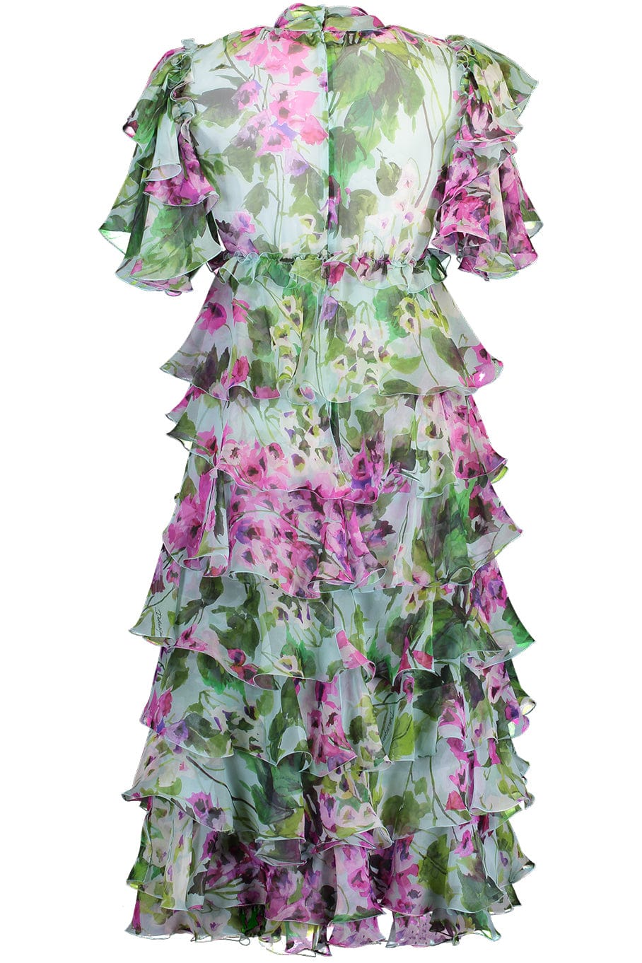 DOLCE & GABBANA-Short Sleeve Chiffon Dress-