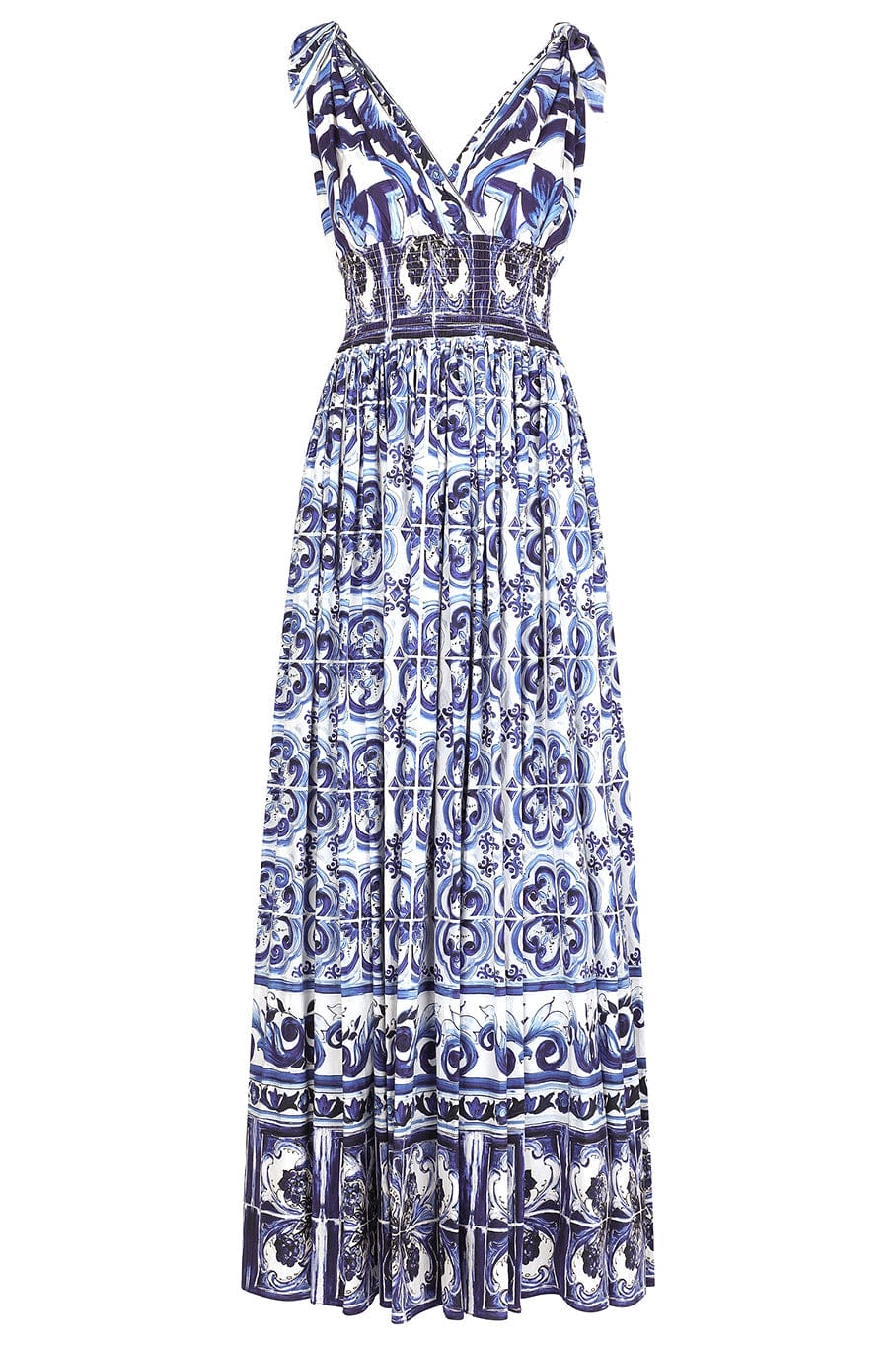 DOLCE & GABBANA-Poplin Long Smock Waist Dress-
