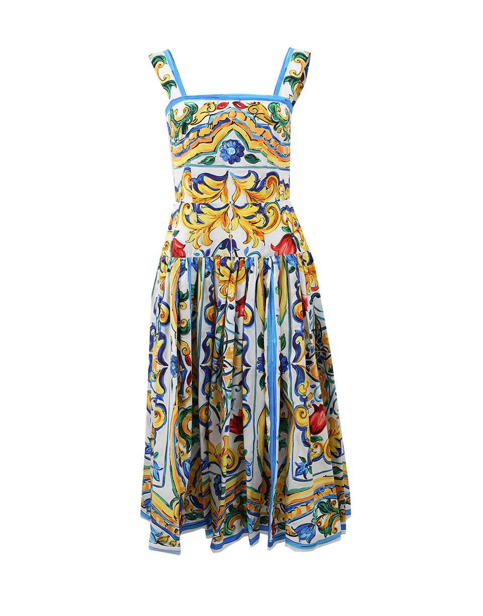 DOLCE & GABBANA-Maiolica Drop Waist Dress-