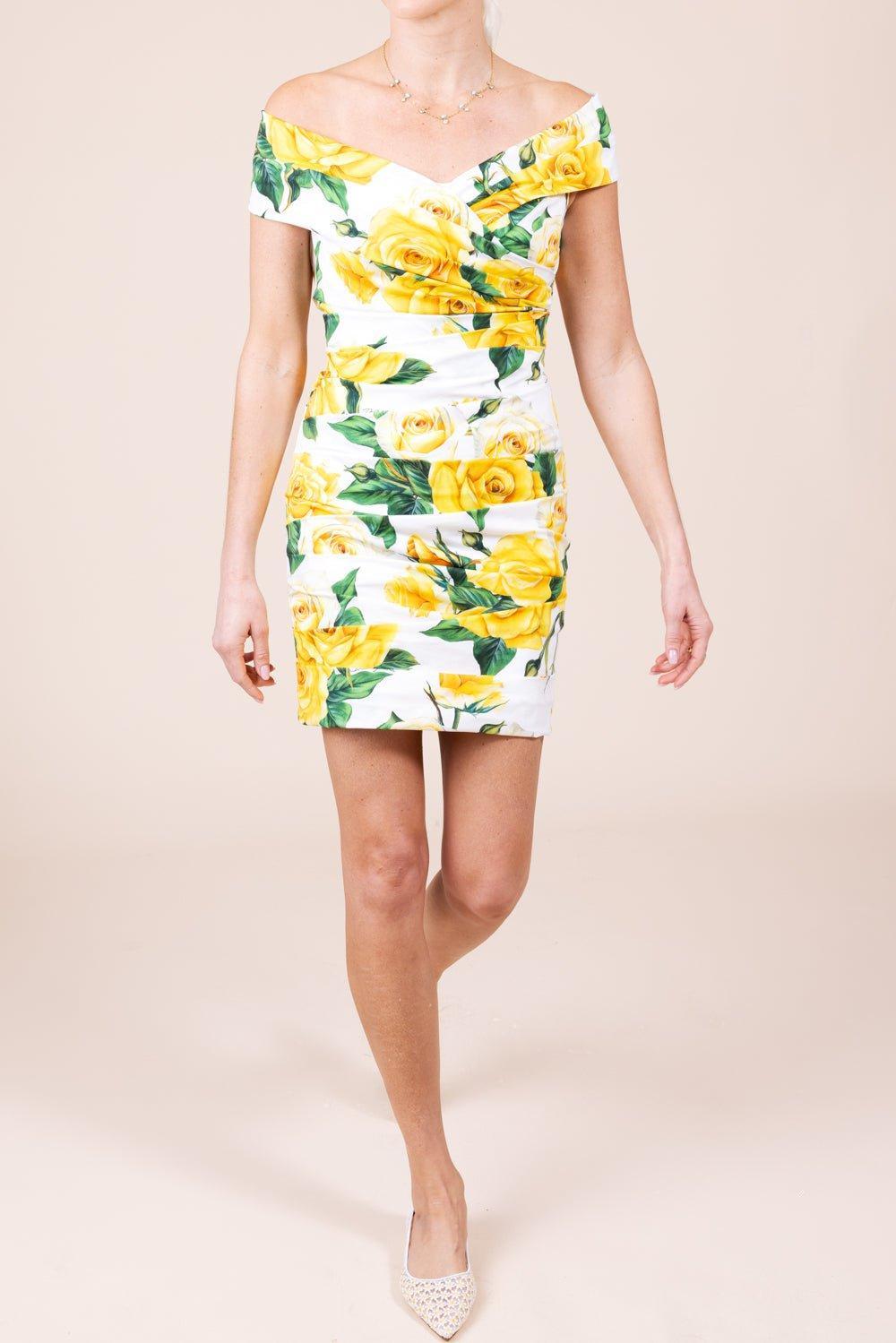 DOLCE & GABBANA-Off The Shoulder Mini Dress-
