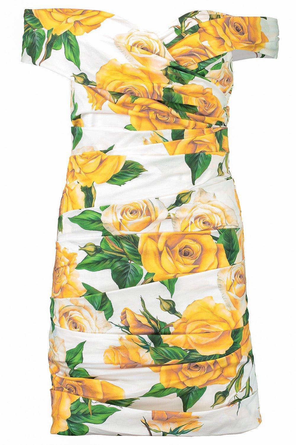 DOLCE & GABBANA-Off The Shoulder Mini Dress-