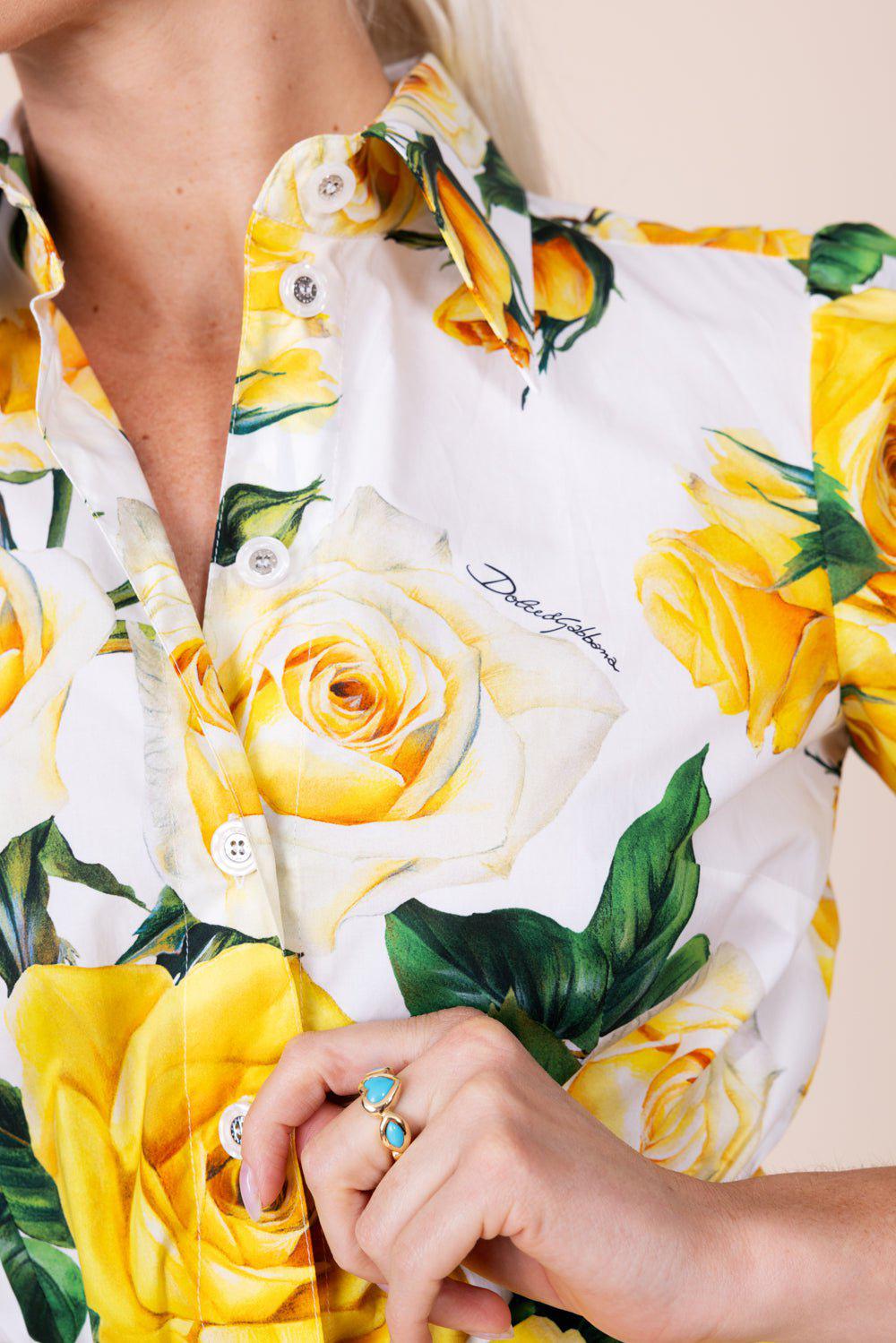 DOLCE & GABBANA-Floral Shirt Dress-