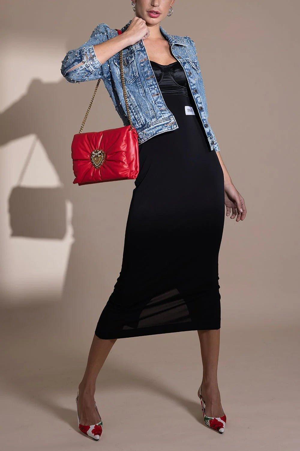 DOLCE & GABBANA-Organzine Midi Dress-