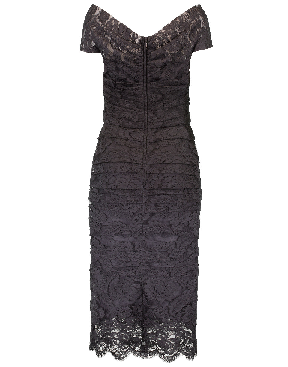 DOLCE & GABBANA-Lace Ruched Dress-