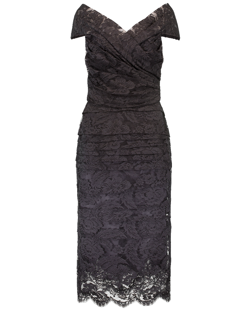 DOLCE & GABBANA-Lace Ruched Dress-