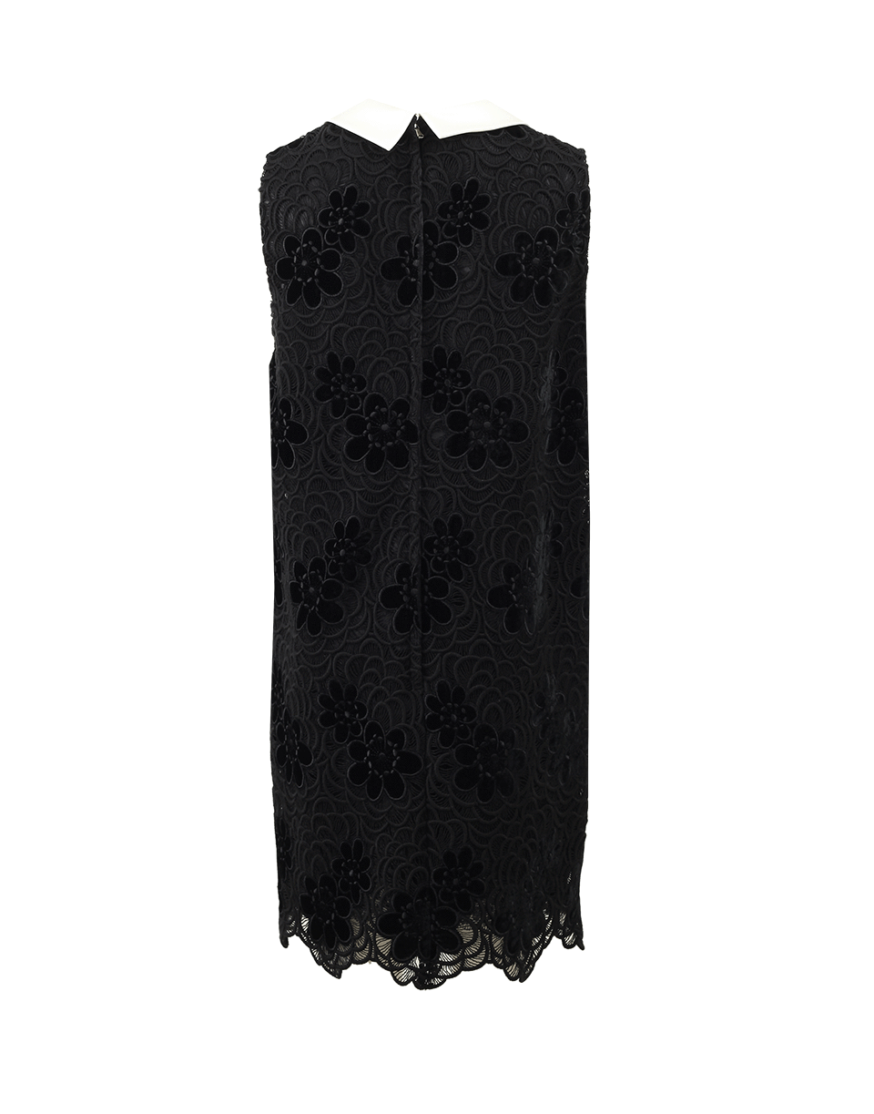 DOLCE & GABBANA-Collared Macrame Dress-BLACK