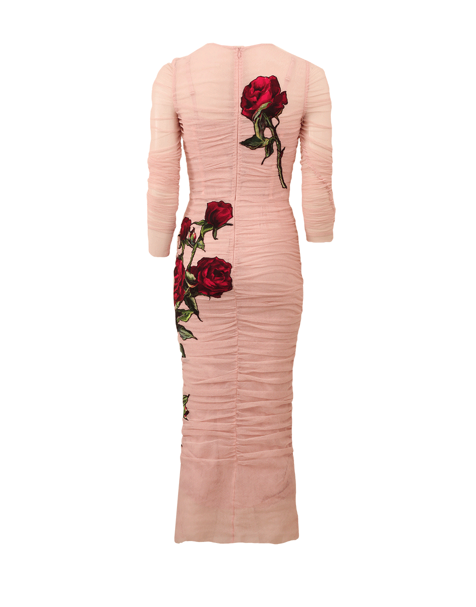 DOLCE & GABBANA-Stretch Tulle Rose Dress-